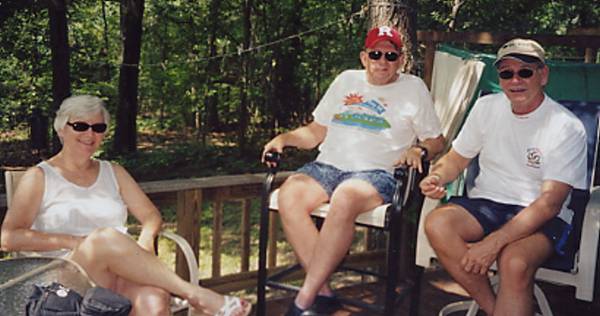 out on the deck